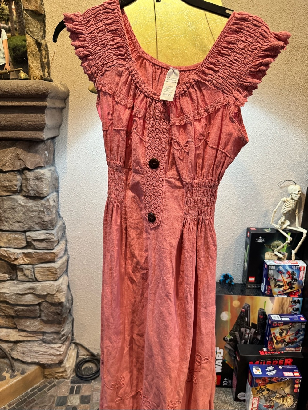 Chalk Pink Ruffled Smocked Dress